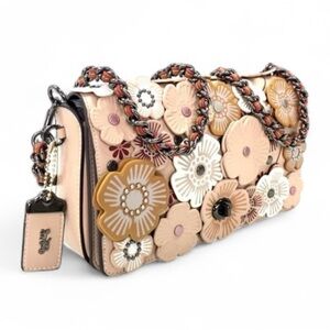 Coach Floral Shoulder Bag - Cream and Tan Coach 1941 Dinky Tea Rose bag NWT
